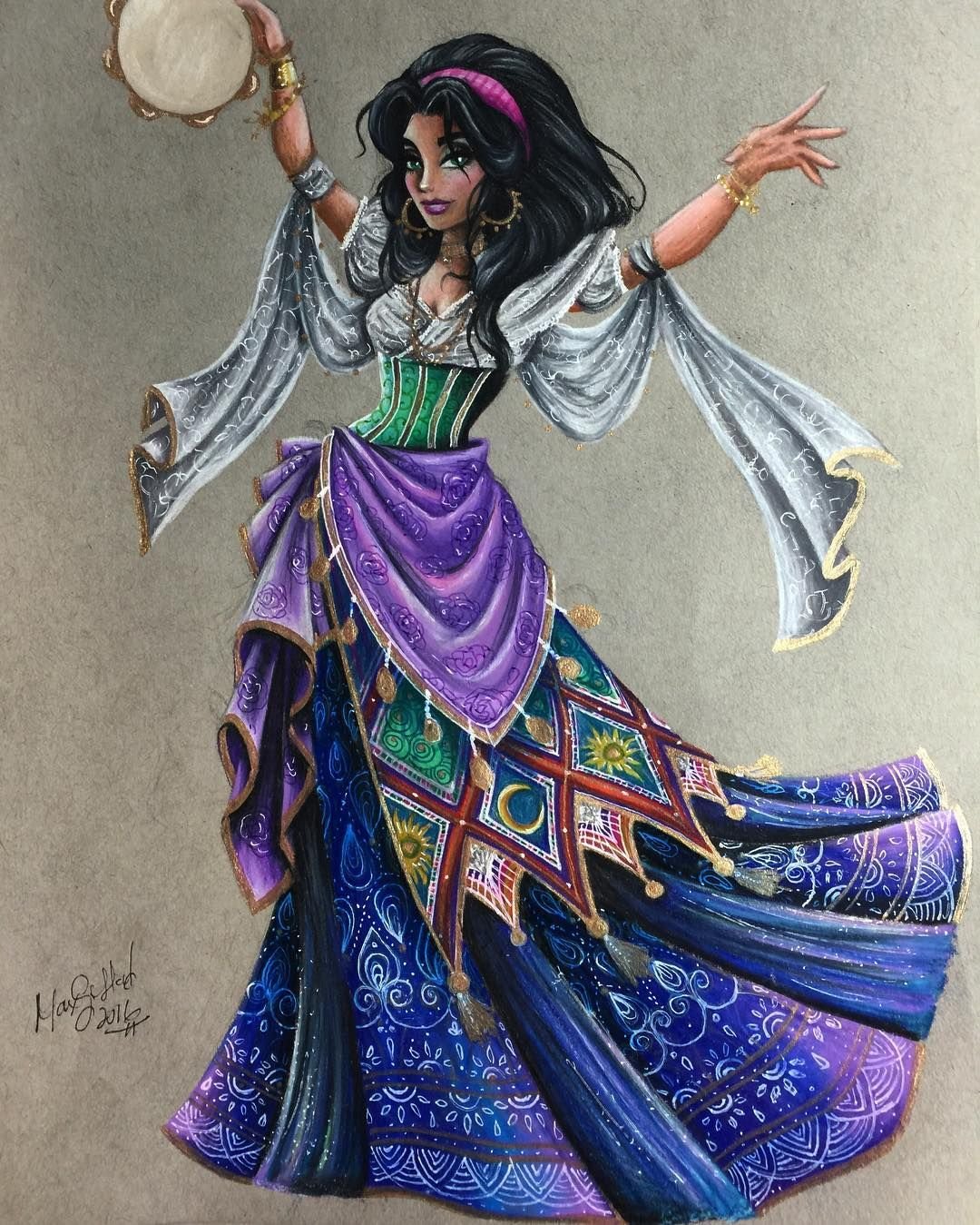 Цыганка Эсмеральда Дисней рисунок