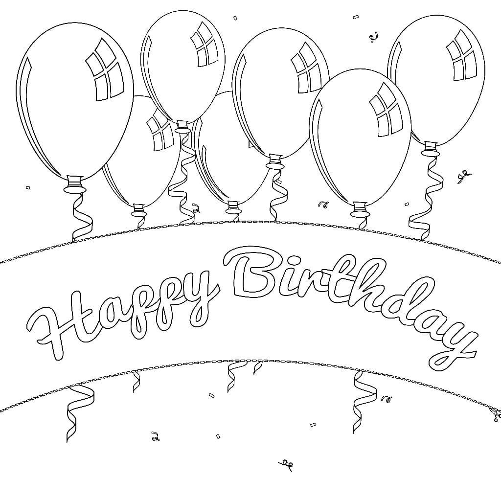 Простая раскраска для день рождения школы