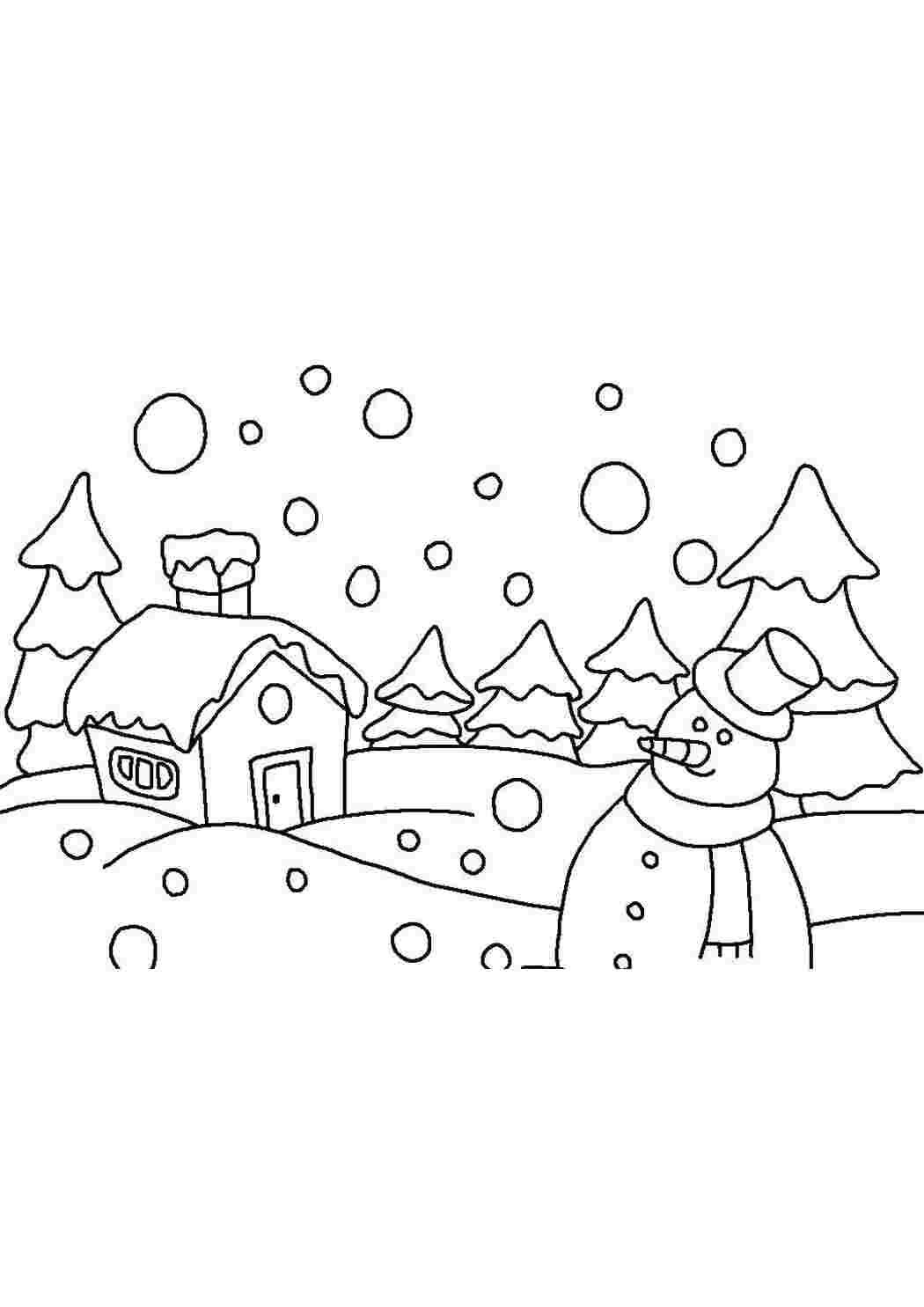 Снег раскраска для детей