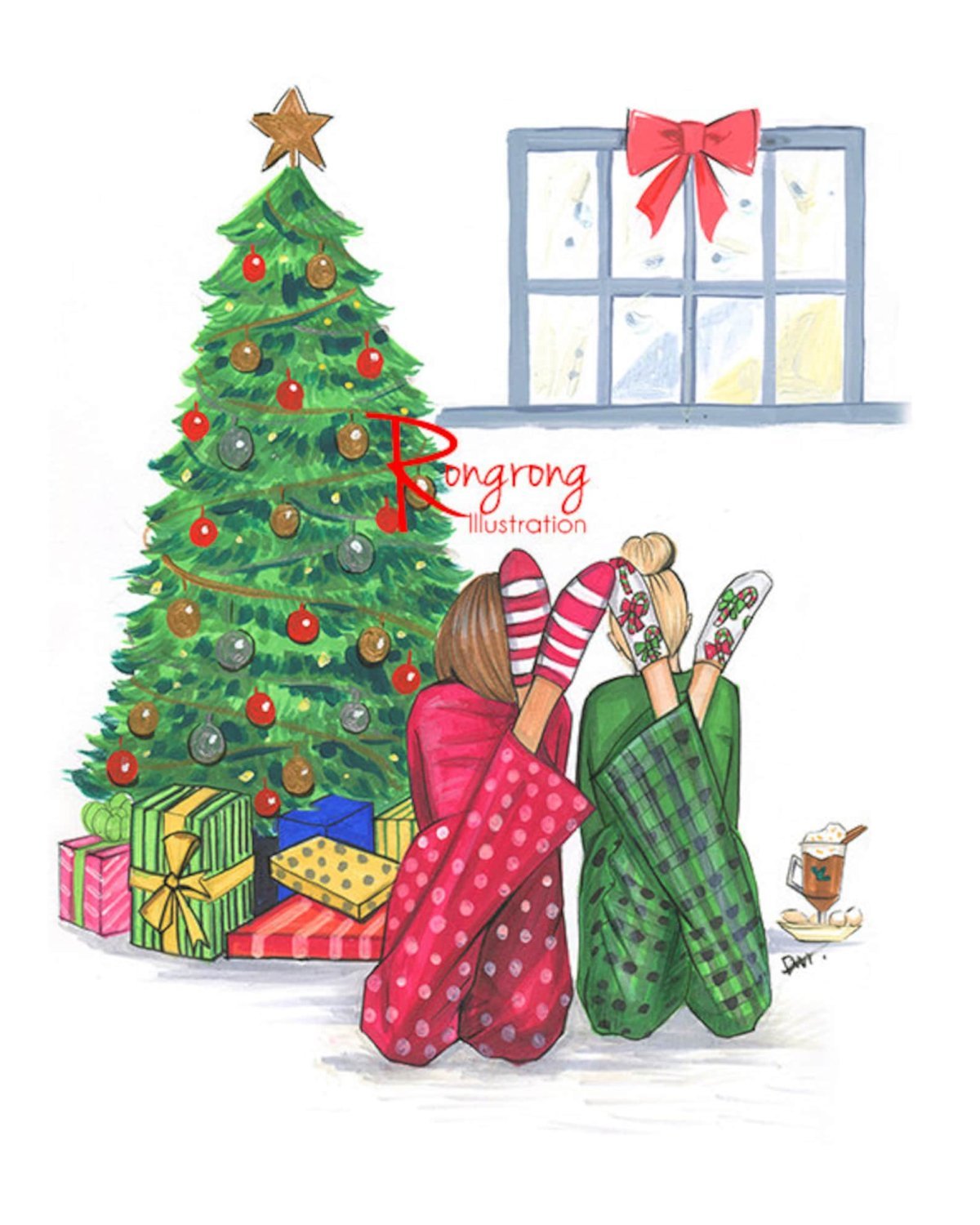 Модные новогодние иллюстрации