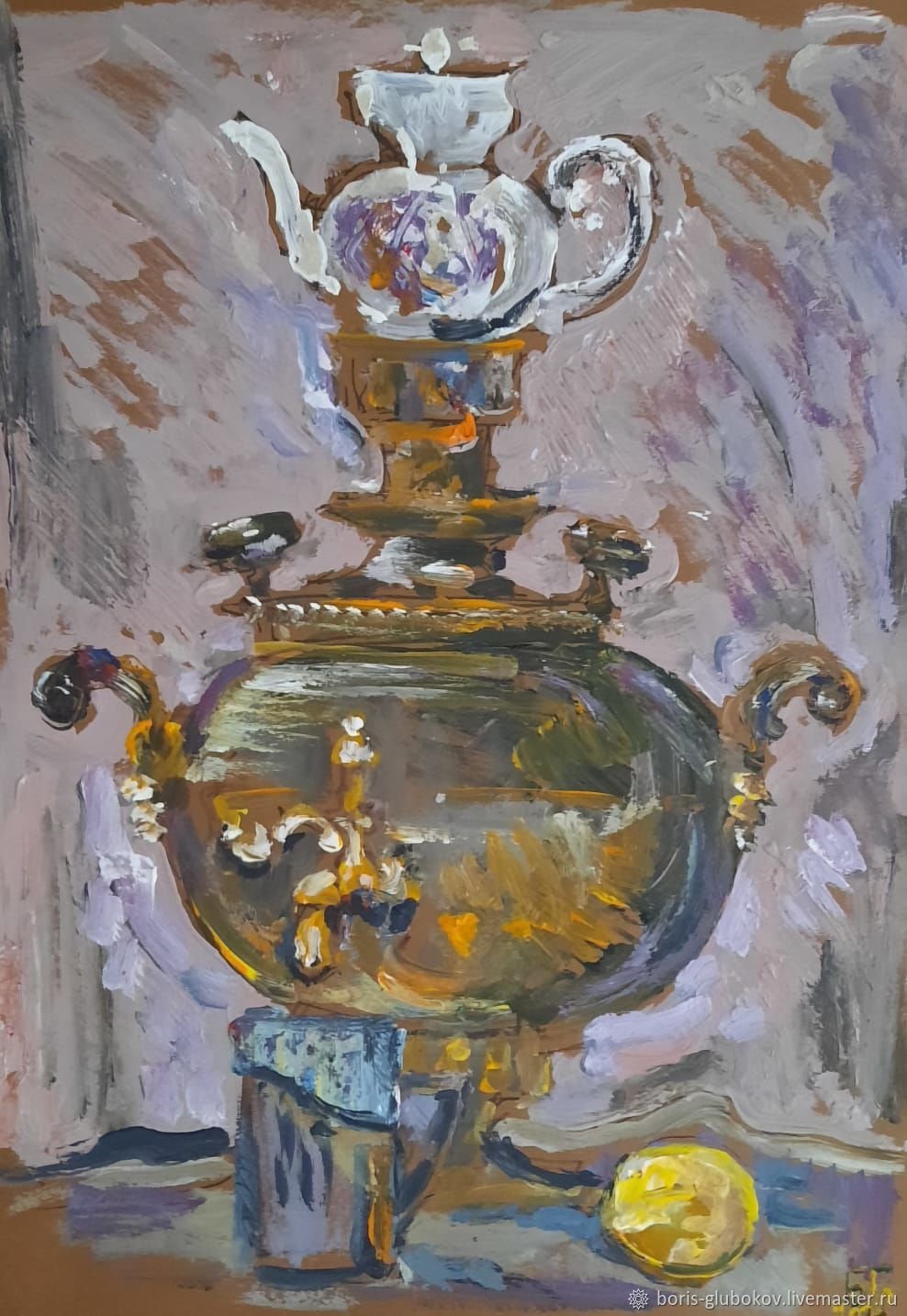 Картина самовар в виде яйца