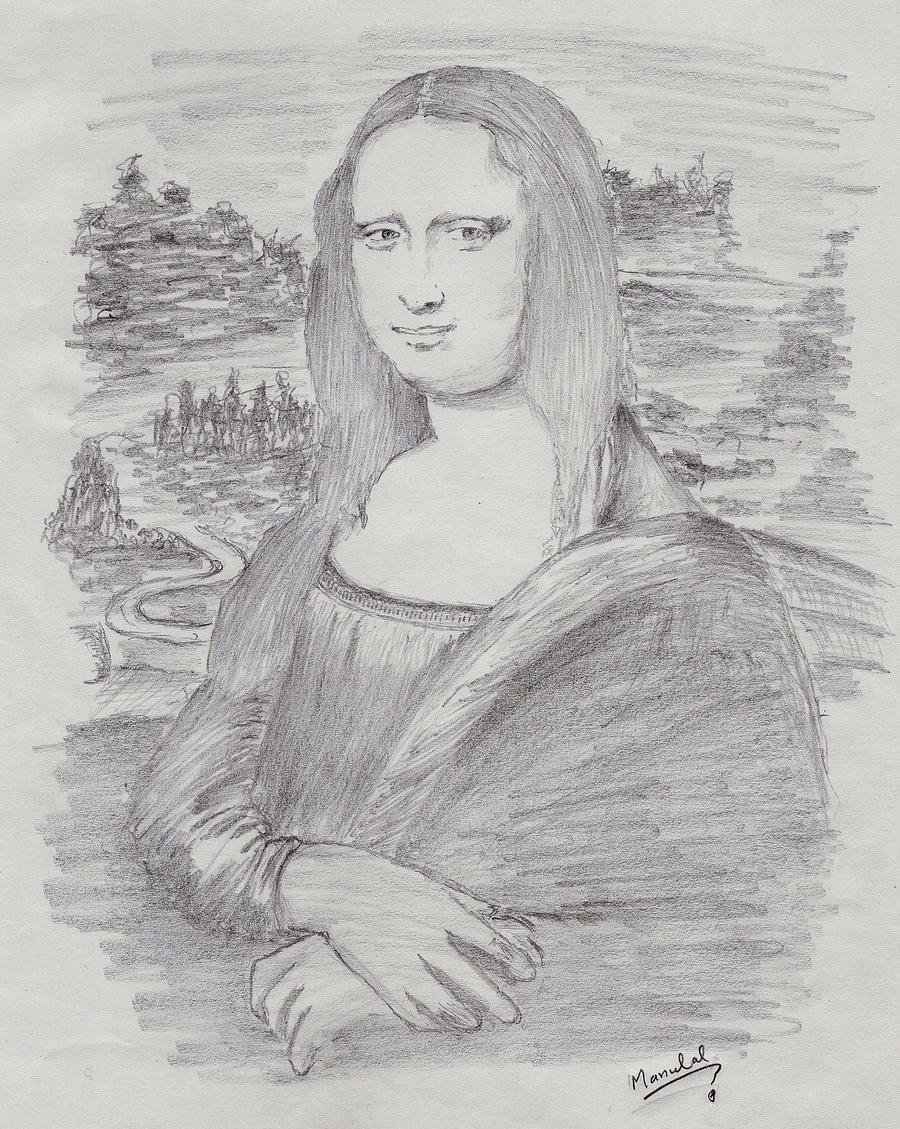 Портрет Мона Лиза раскраска