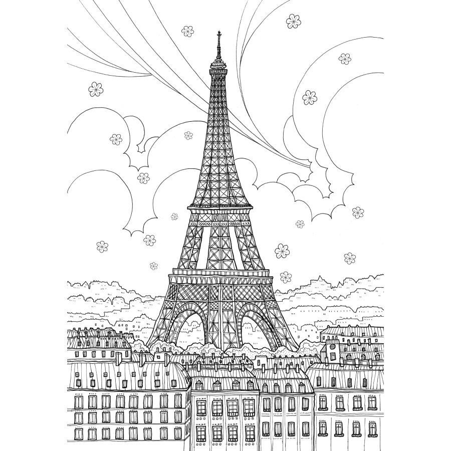 Раскраска эльфовой башни в Париже