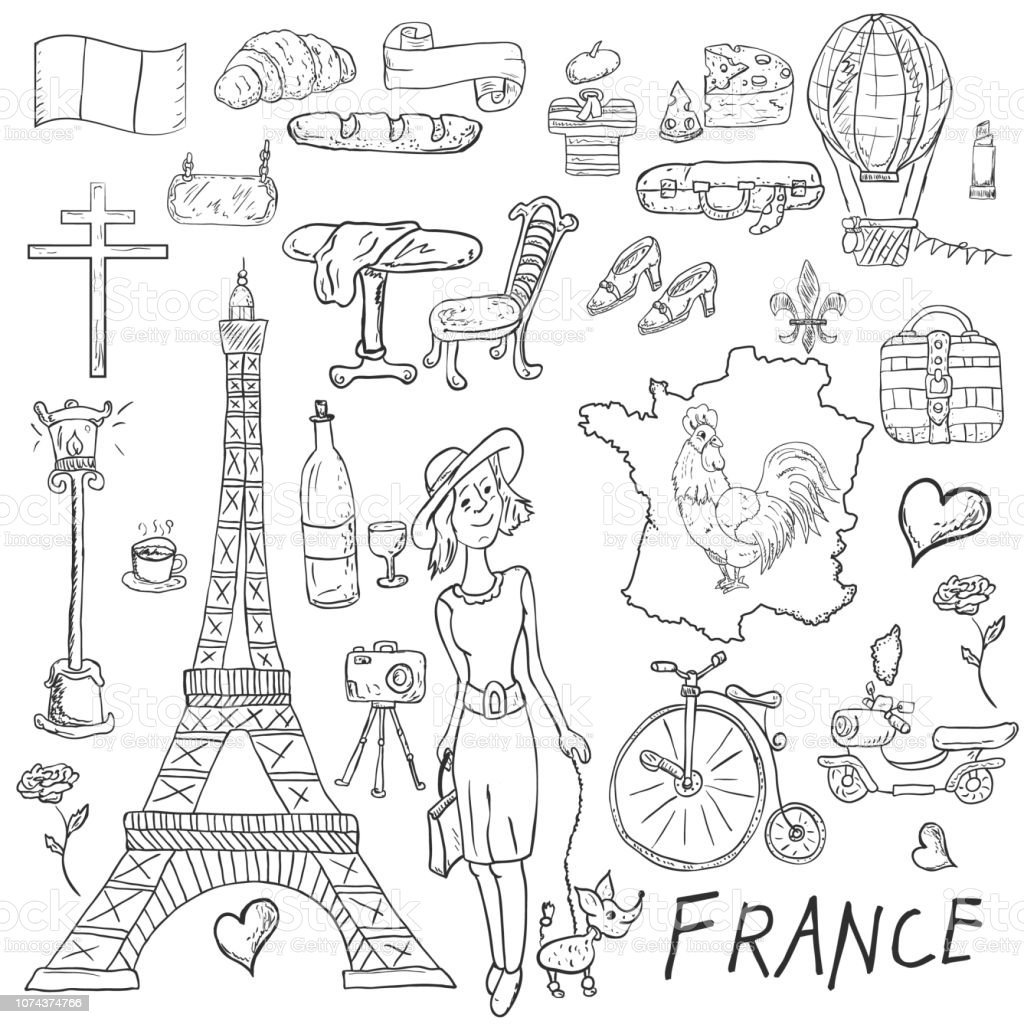 Символы Франции раскраска