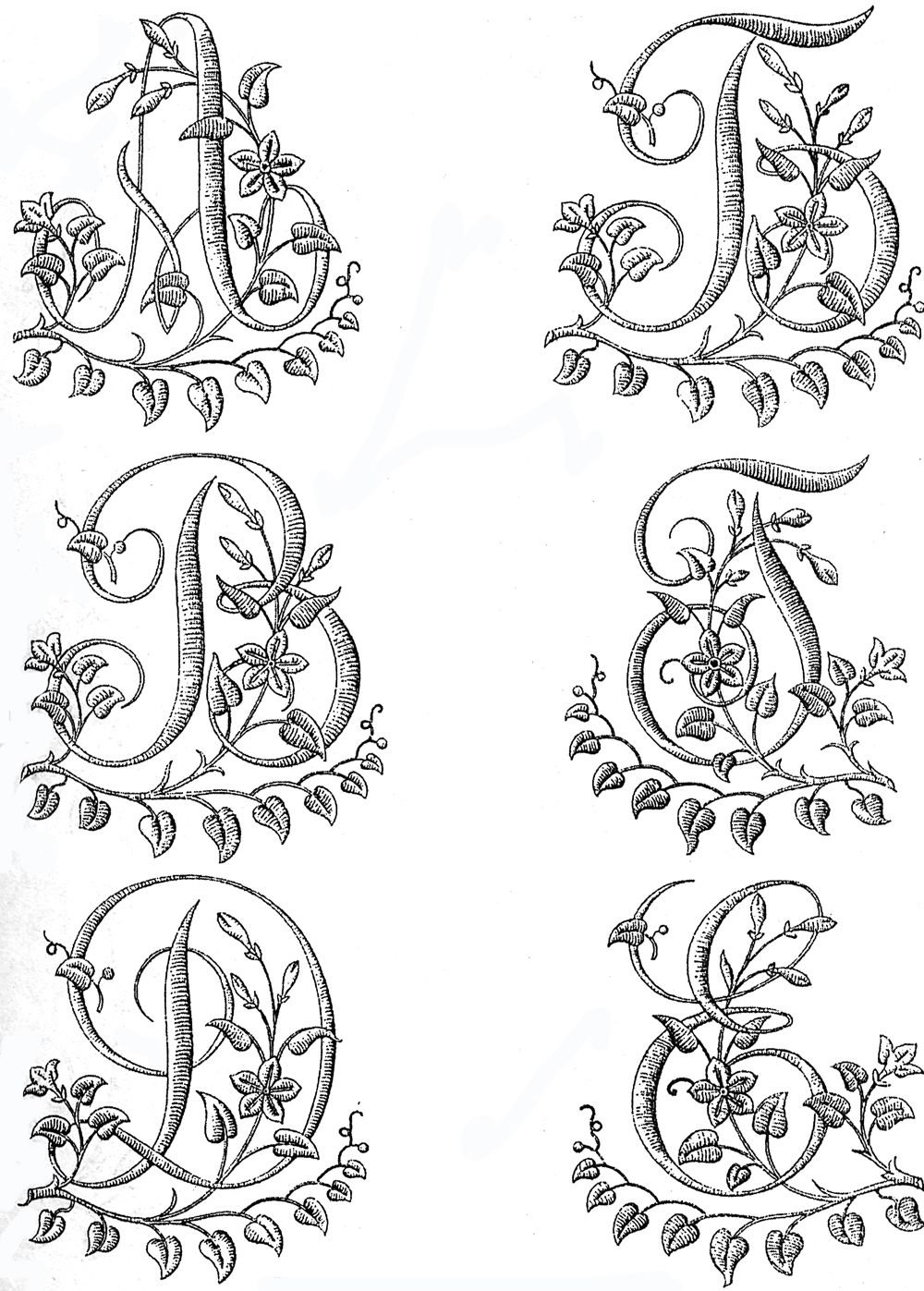 Вышивка Монограммы гладью для начинающих схемы