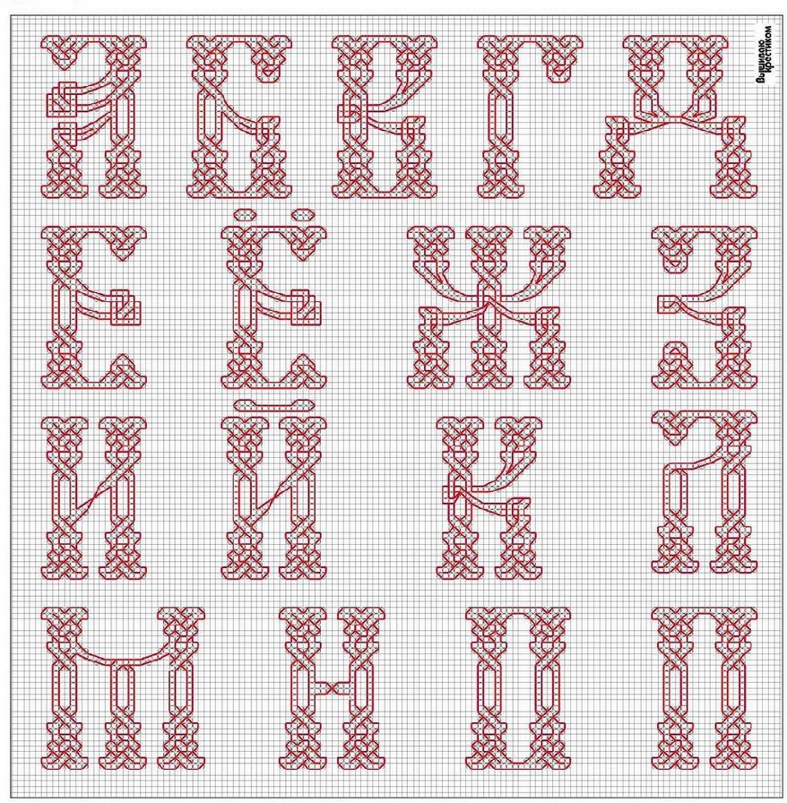 Шрифты для вышивания крестиком