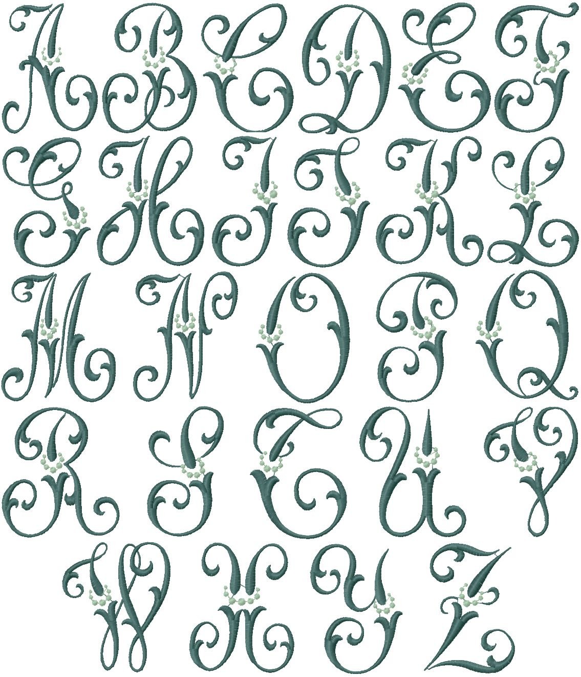 Буквы вензелями алфавит