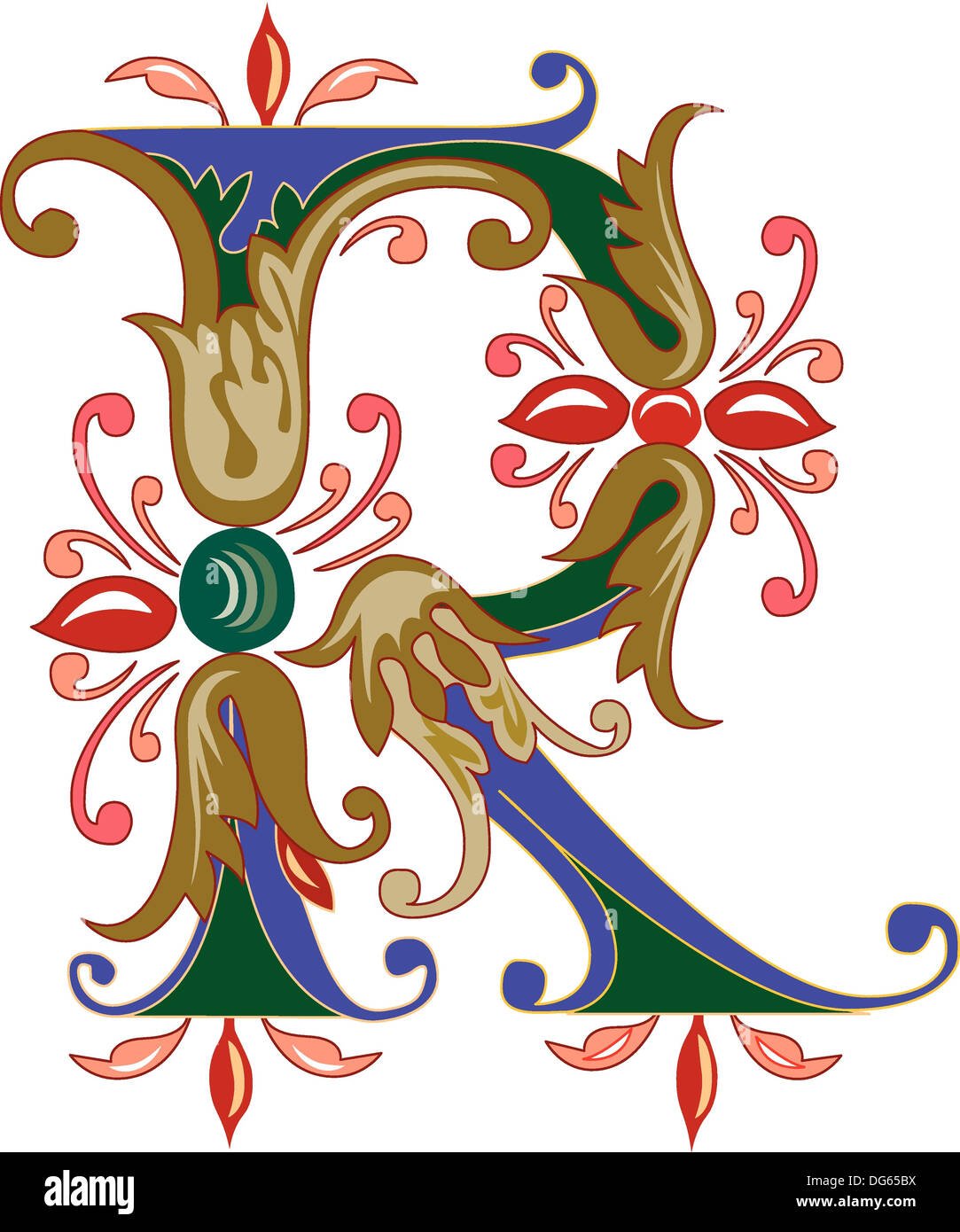 Русские заглавные буквы разноцветные