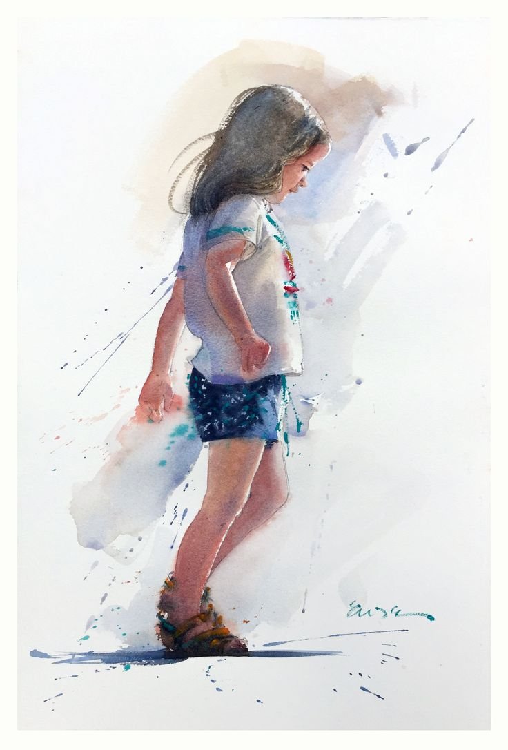 Зарисовки людей акварелью