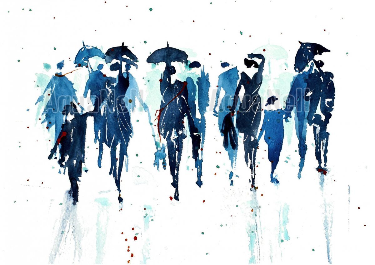 Зарисовки фигуры человека в цвете