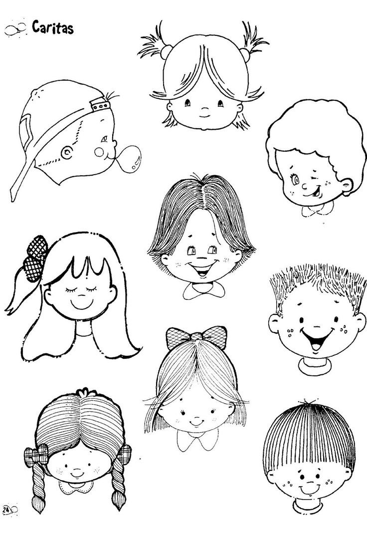Раскраска детские лица