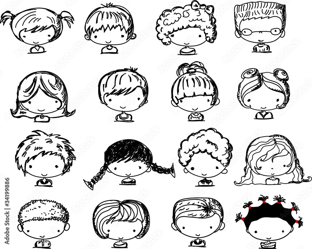 Смешные лица детей раскраски