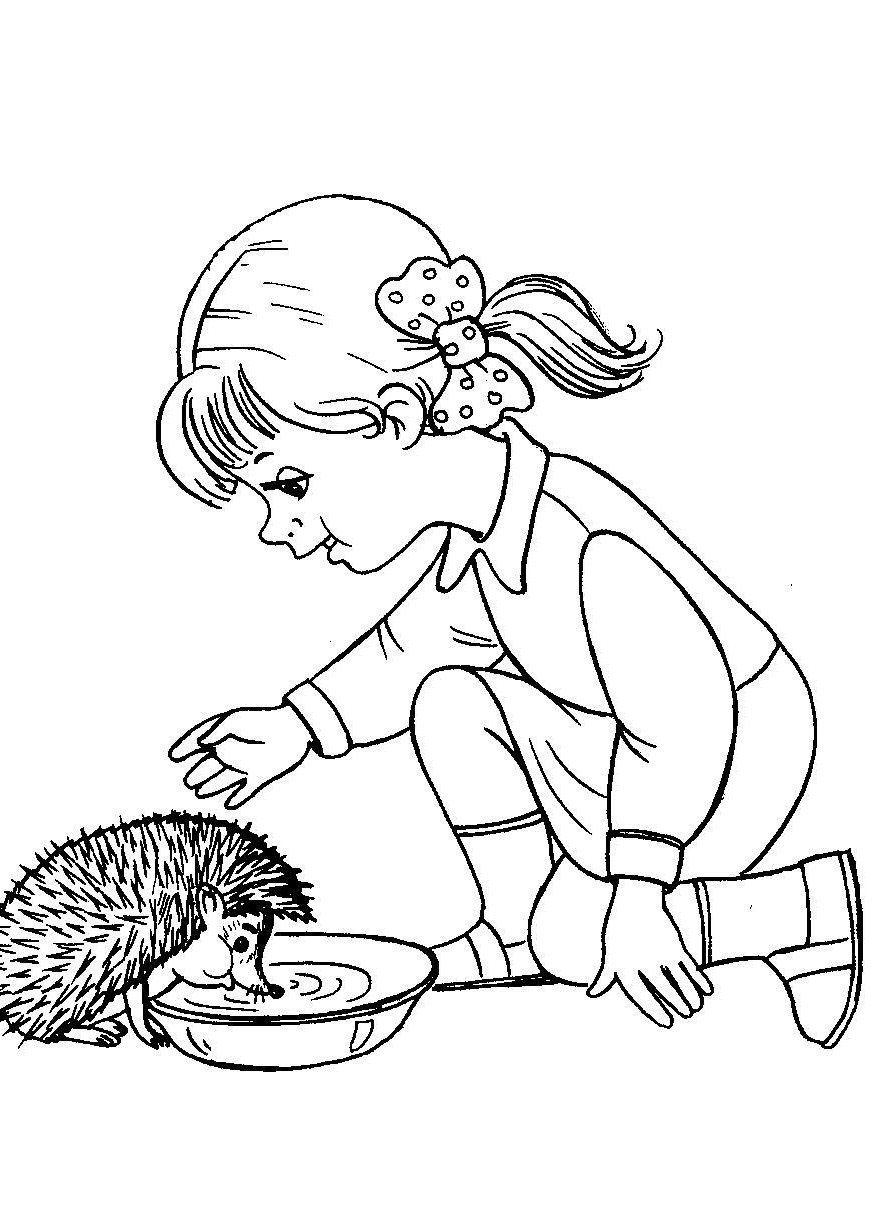 Раскраска дети сажают деревья