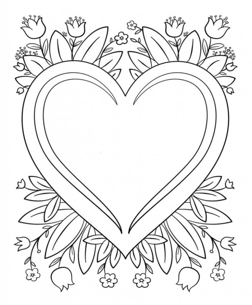 Сердце раскраска