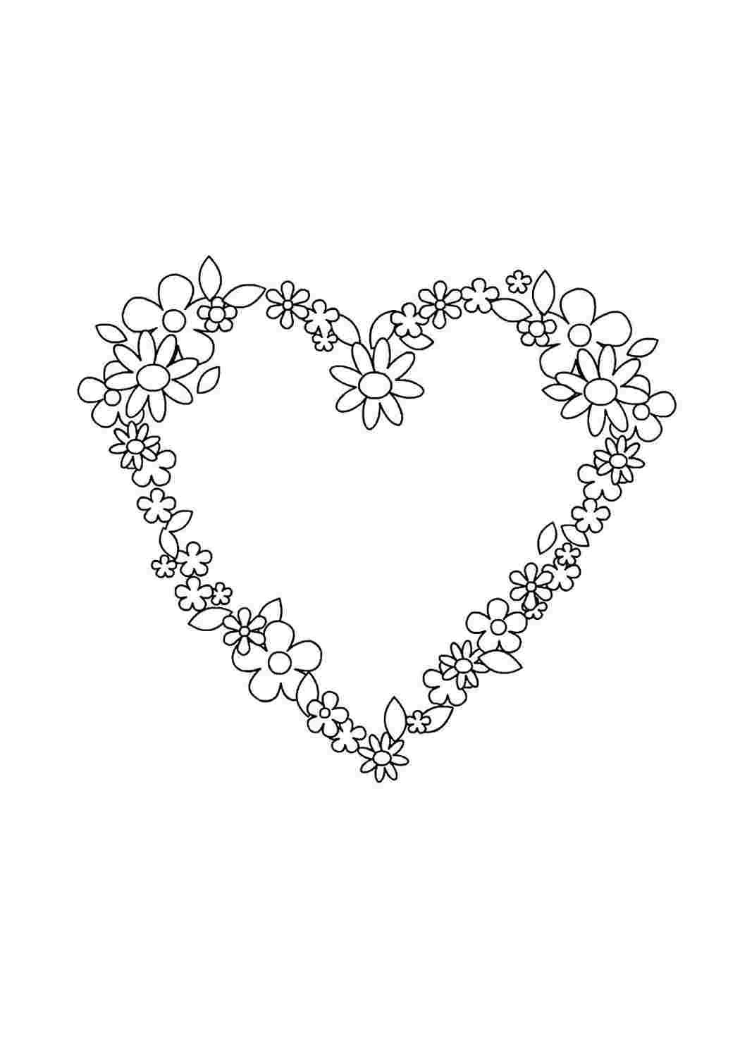 Рамка сердечки раскраска