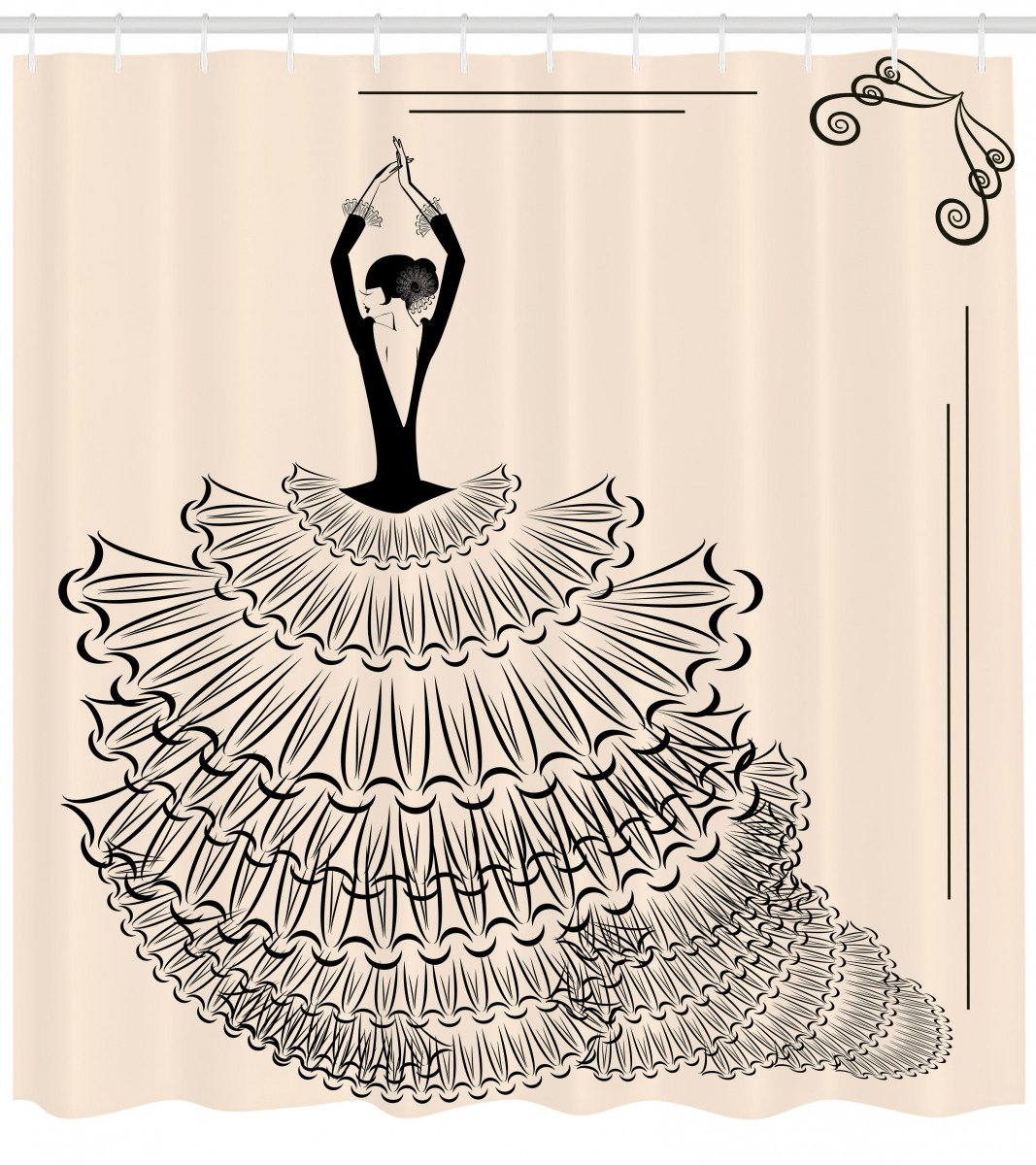 Раскраска фламенко танцовщица