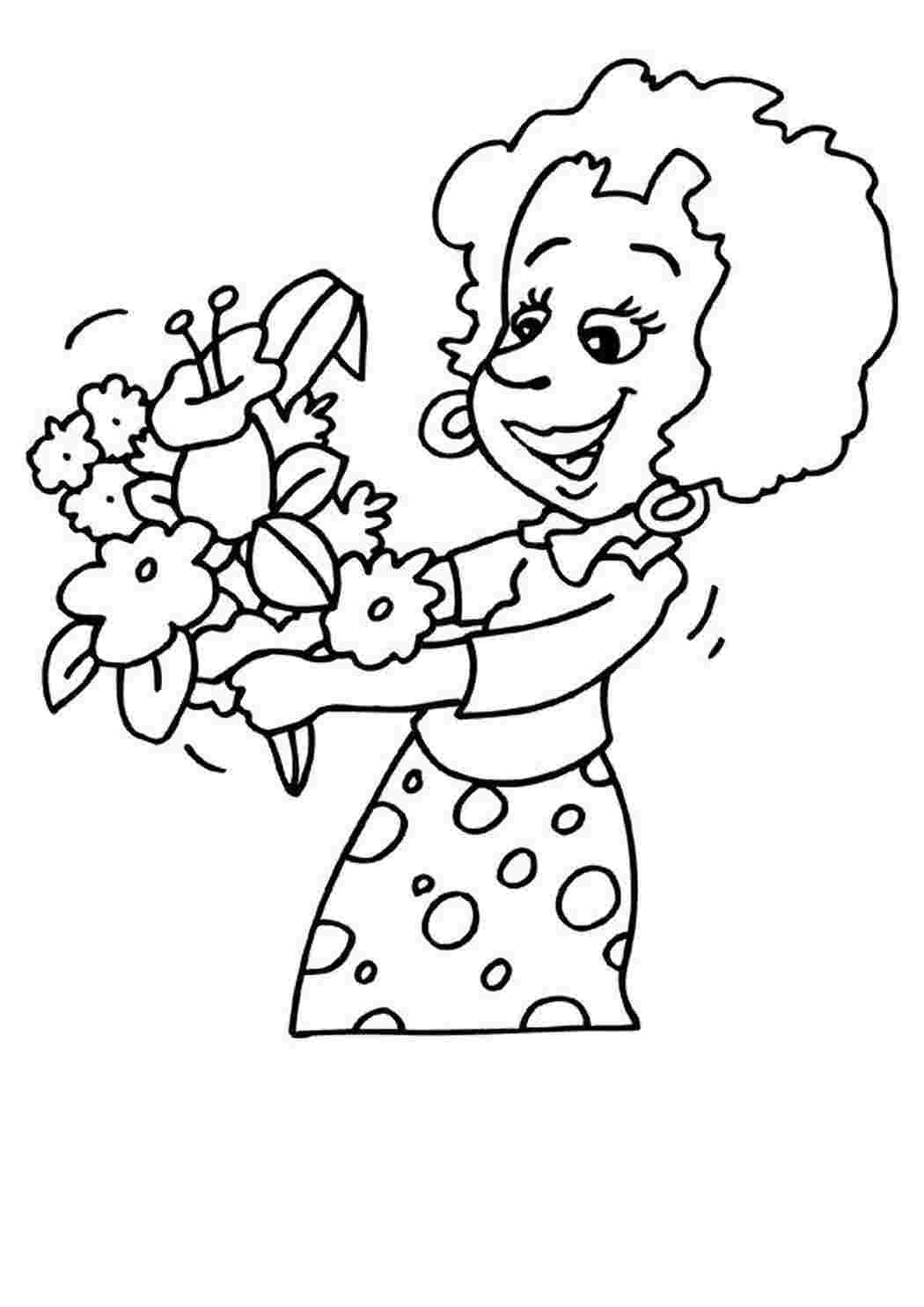 Раскраска ко Дню матери