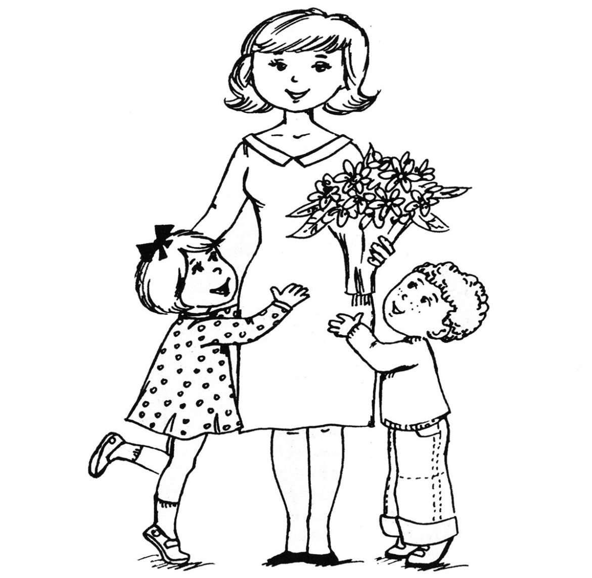 Раскраска ко Дню матери