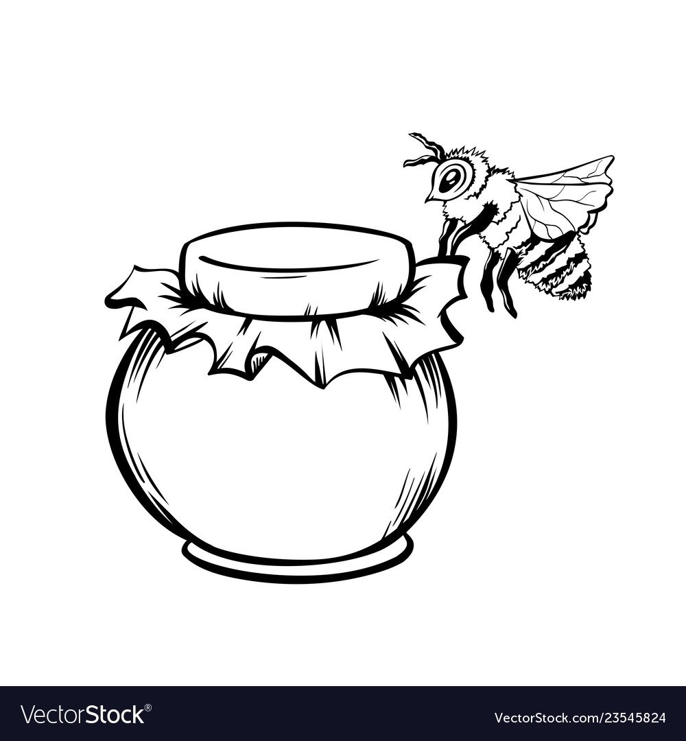 Пчела с медом раскраска для детей