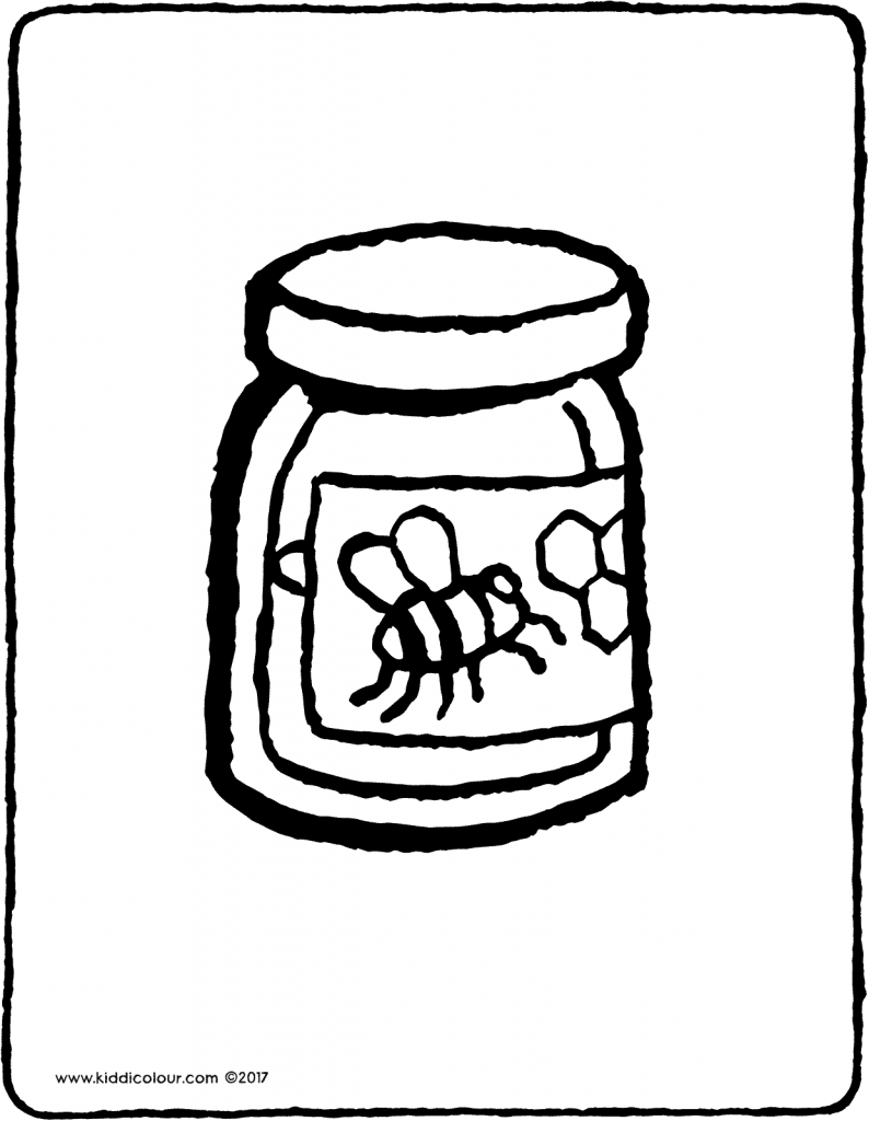 Раскраска бочонок меда для детей