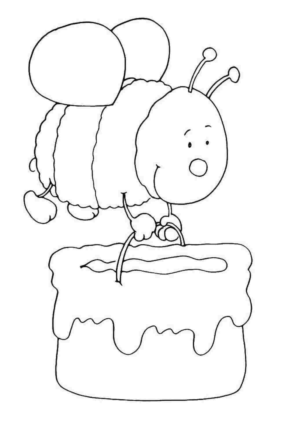 Раскраска Медвежонок с медом