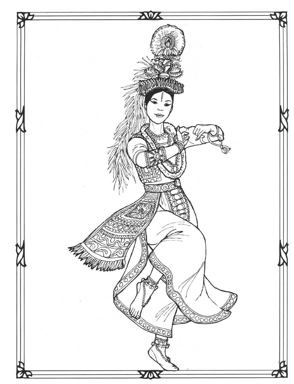 Китайский костюм раскраска