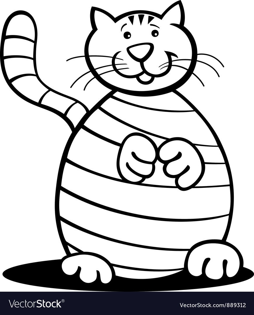 Раскраска кошка в полоску
