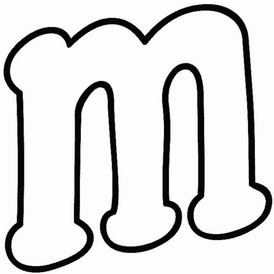 Буква m трафарет