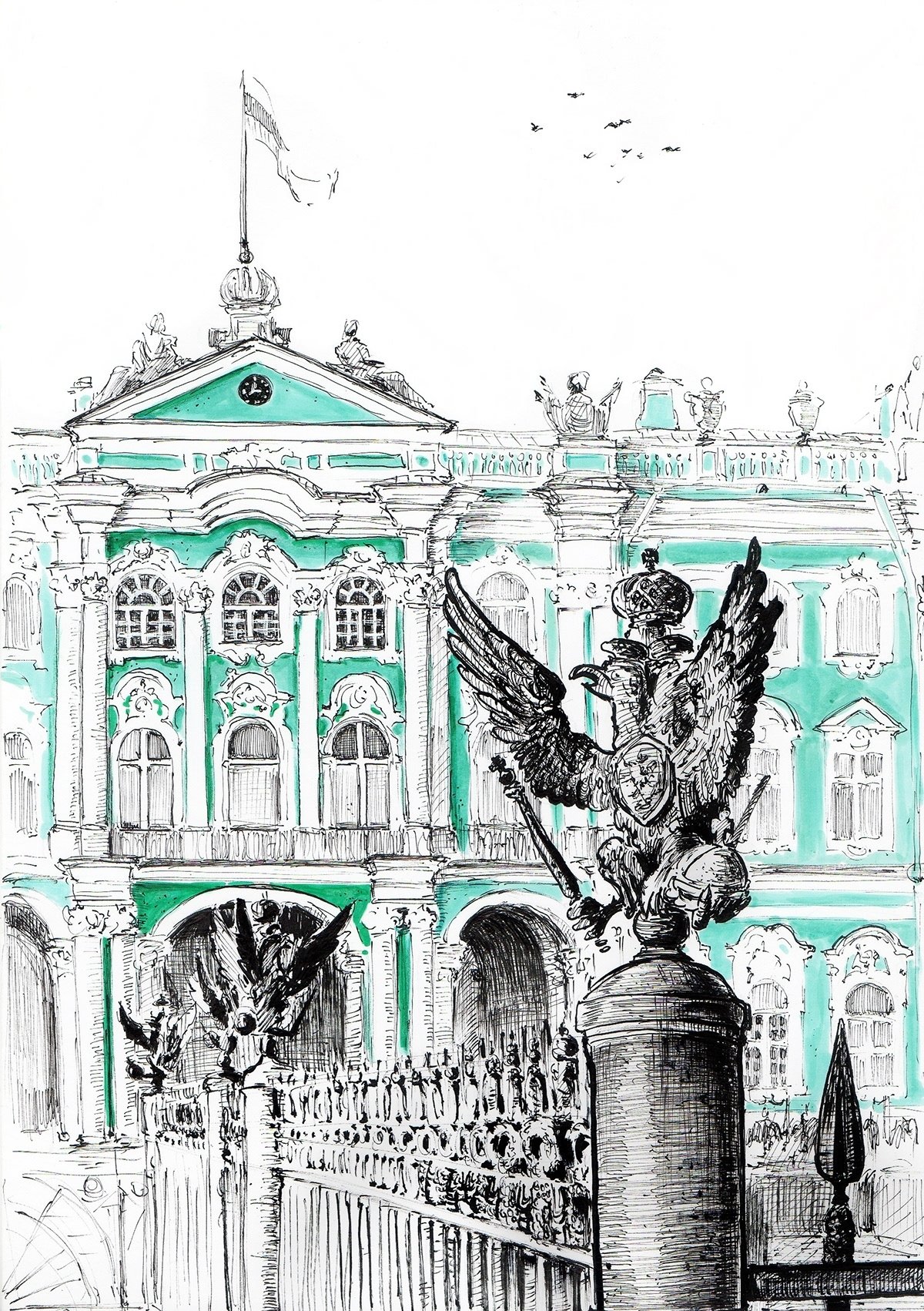 Эрмитаж зарисовки