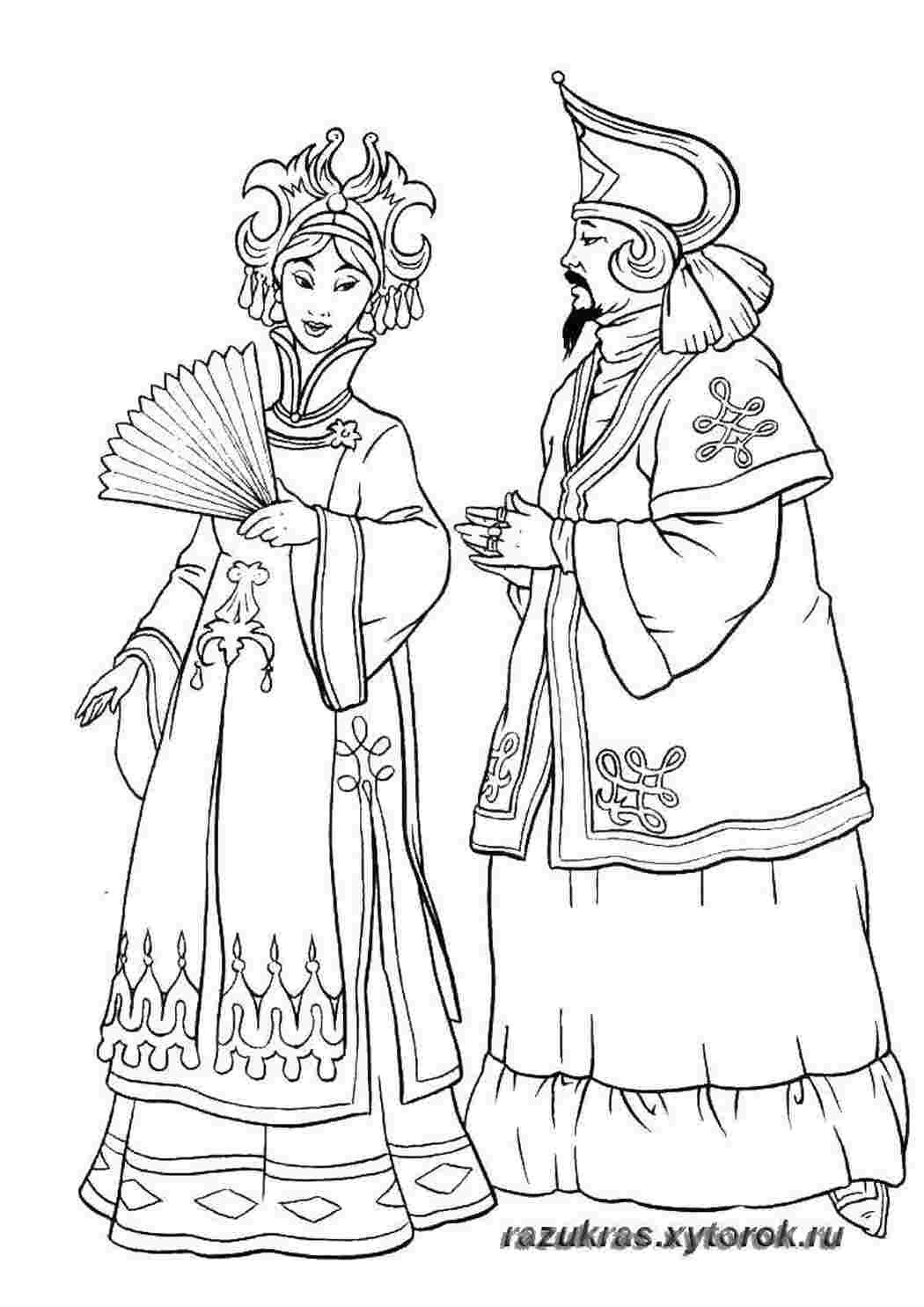 Раскраска Иван Царевич и серый волк Василиса