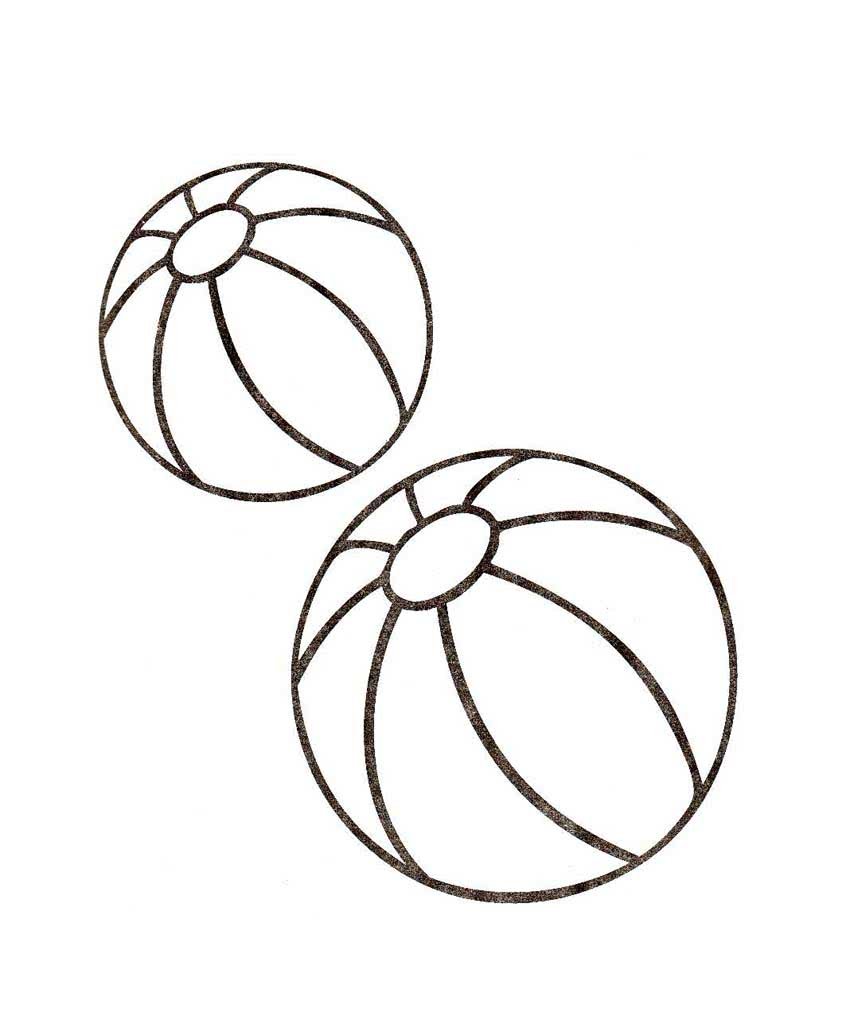 Мячик большой и маленький раскраска