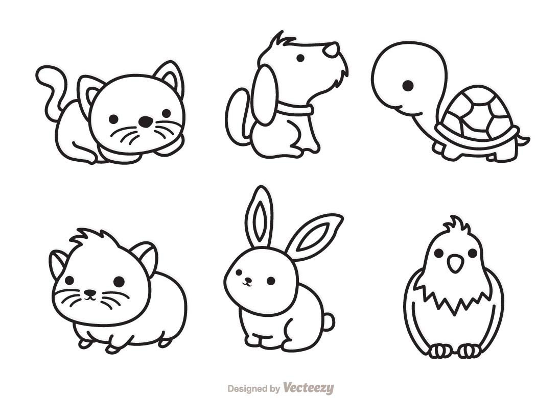 Зверята акварель