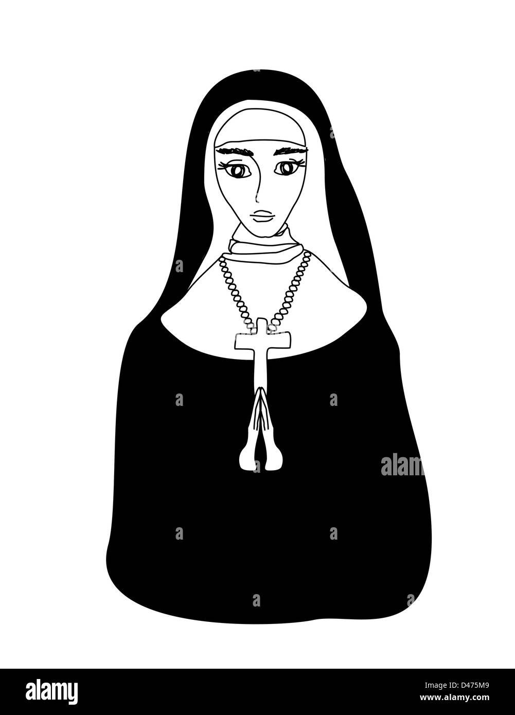 Силуэт монахини православной