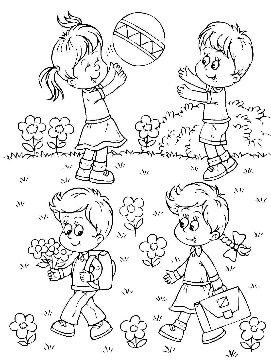 Школа раскраска для детей