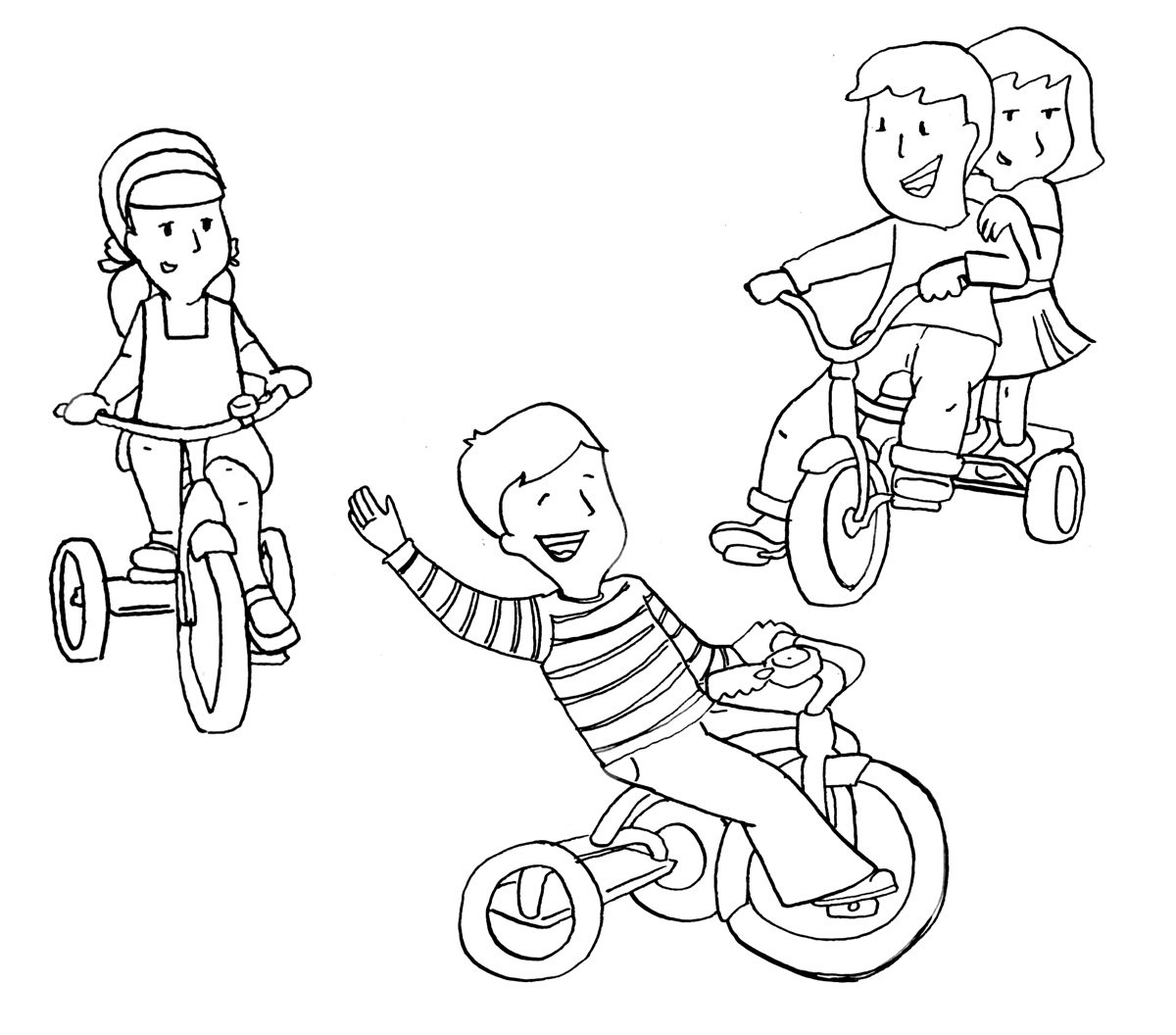 Велосипед раскраска для детей 2-3 лет