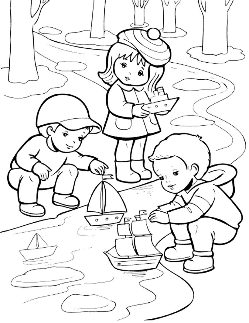 Ручей раскраска для детей