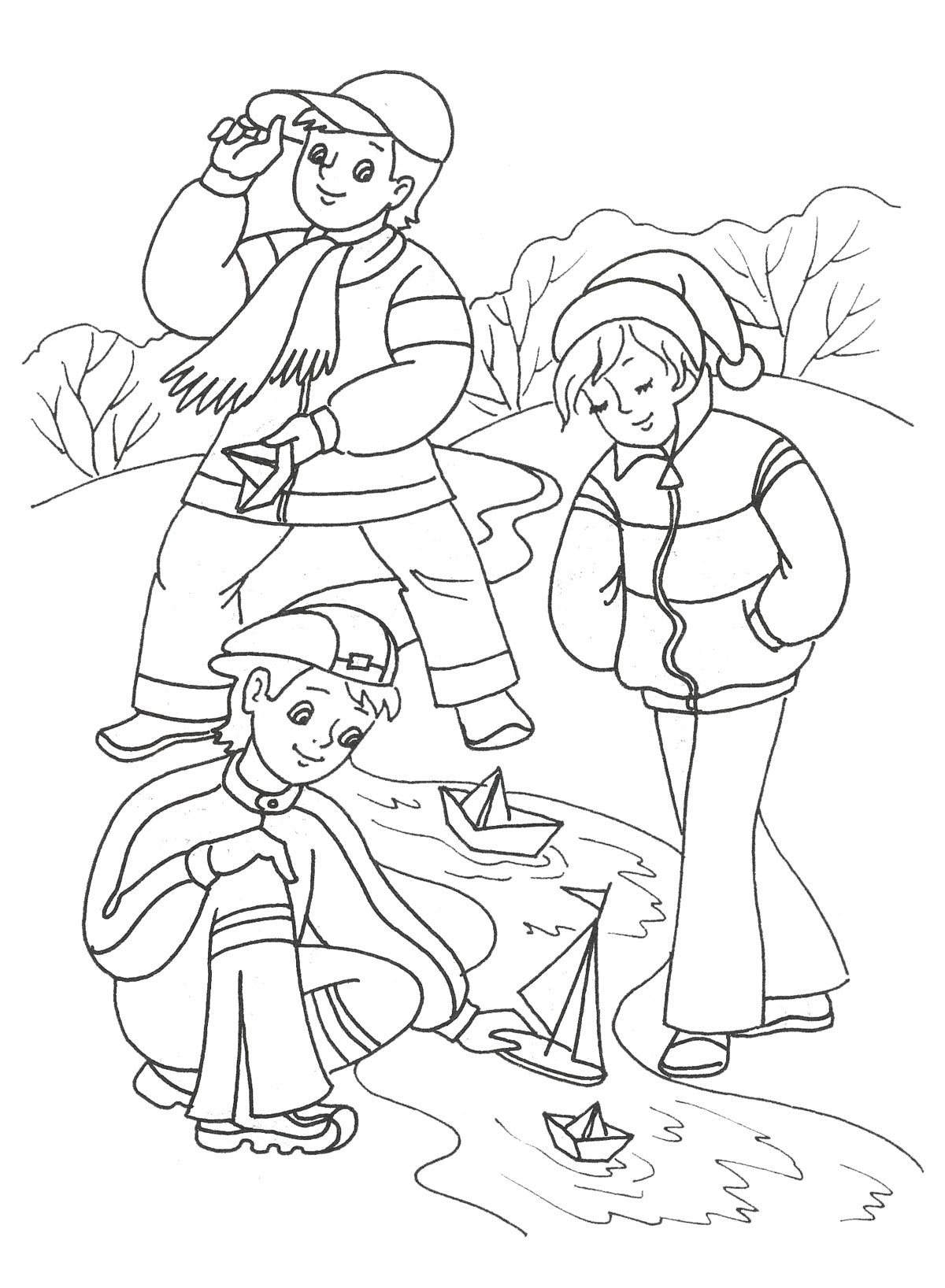 Река картинка раскраска