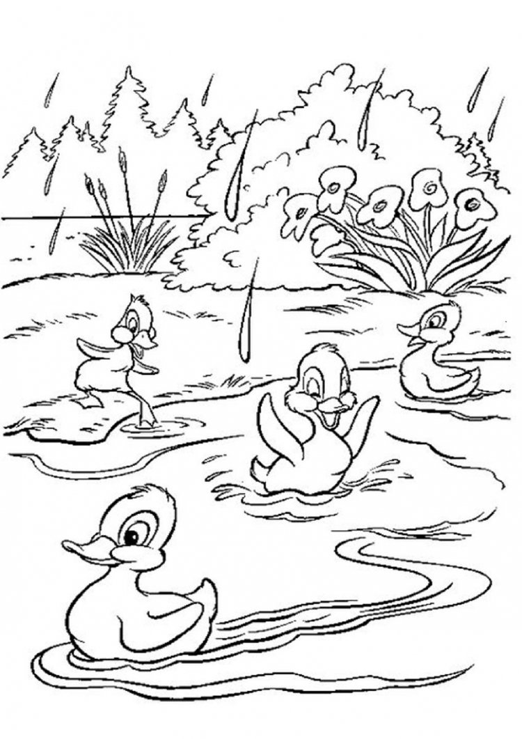 Раскраска Речной пейзаж