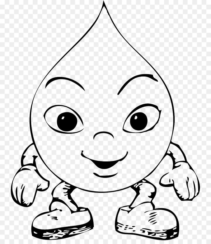 Раскраска капелька воды для детей