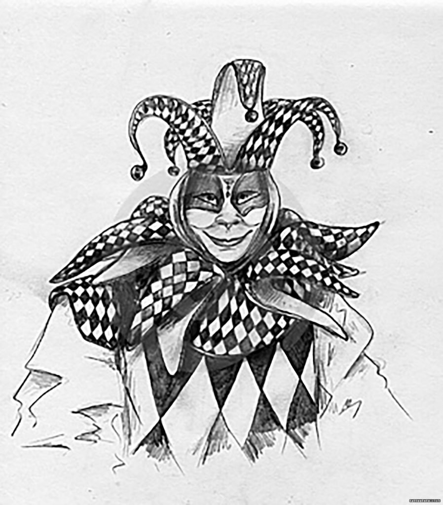 Арлекин и Пьеро рисунок