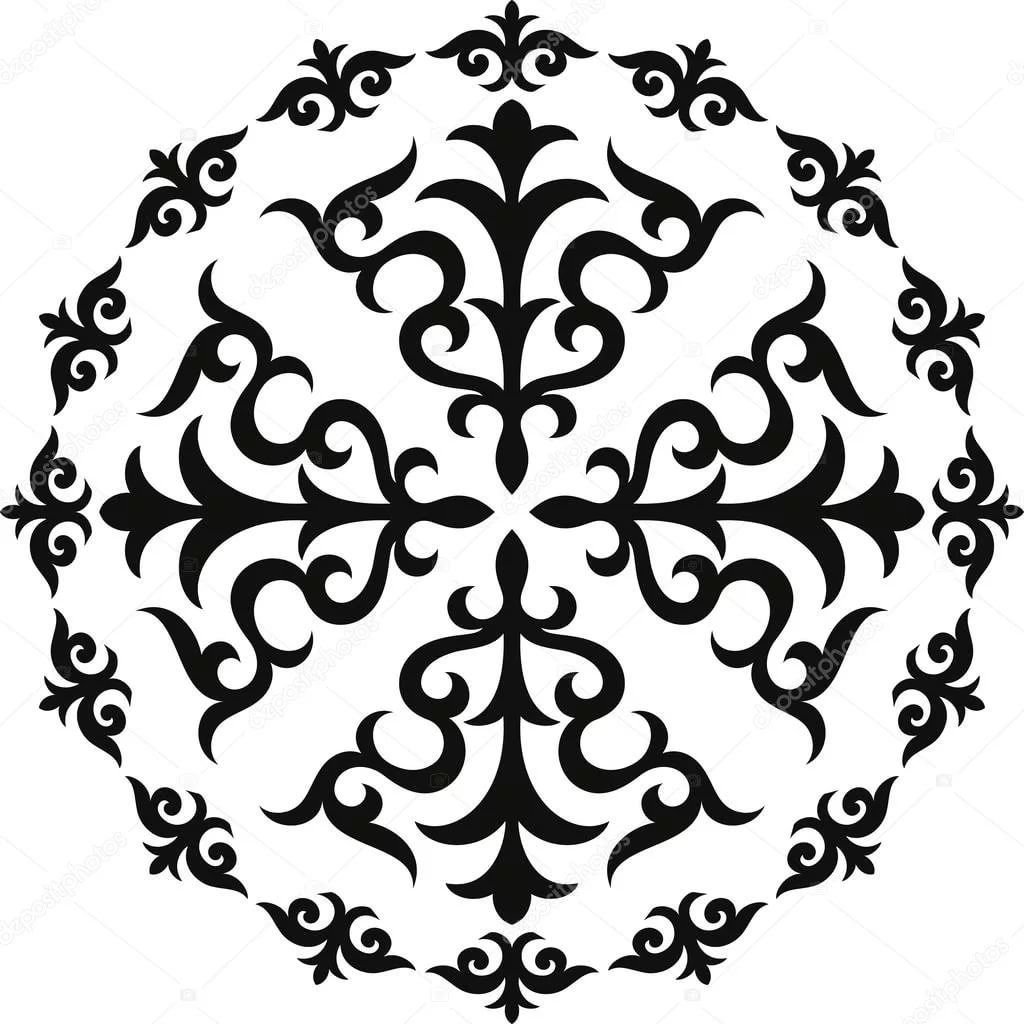 Кыргызские узоры круглые