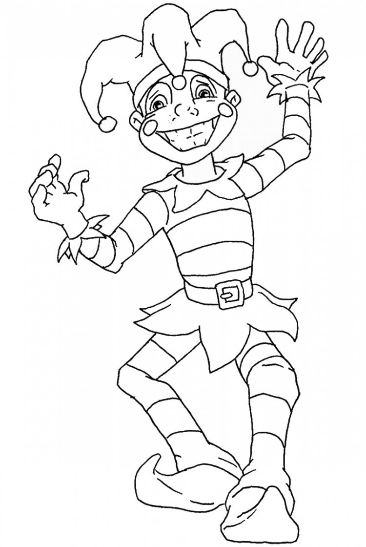 Шут раскраска