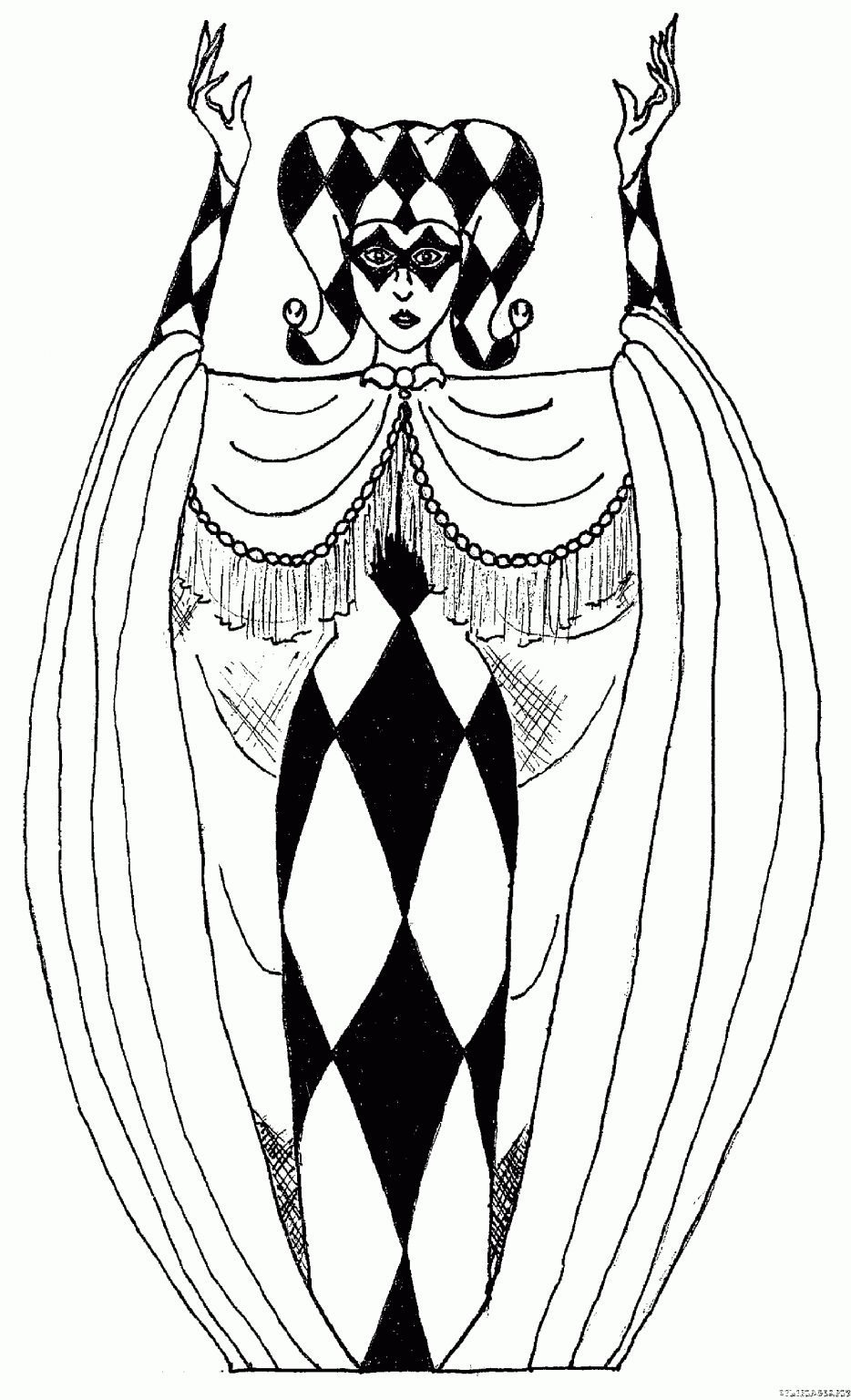 Пьеро из Буратино раскраска