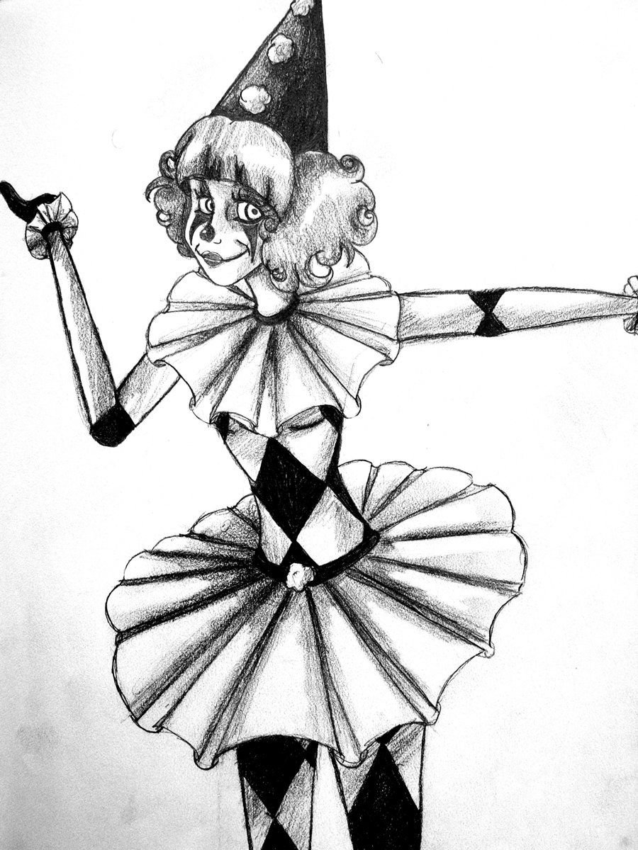 Арлекин рисунок раскраска