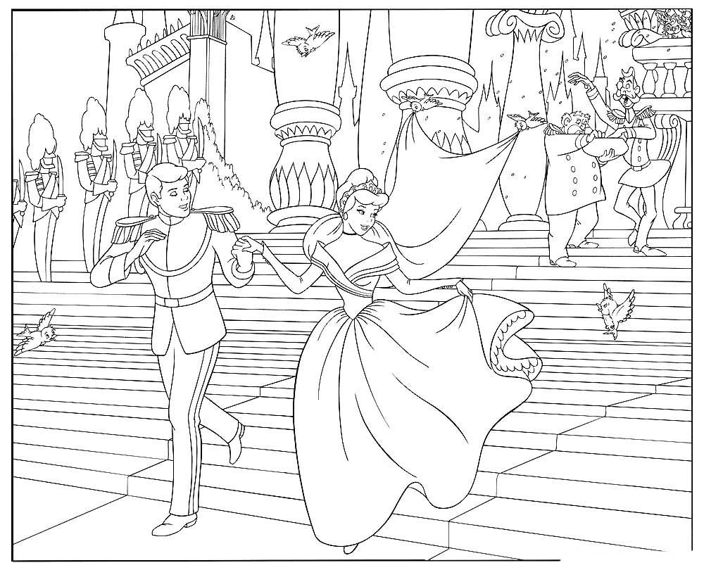 Раскраски для девочек Золушка