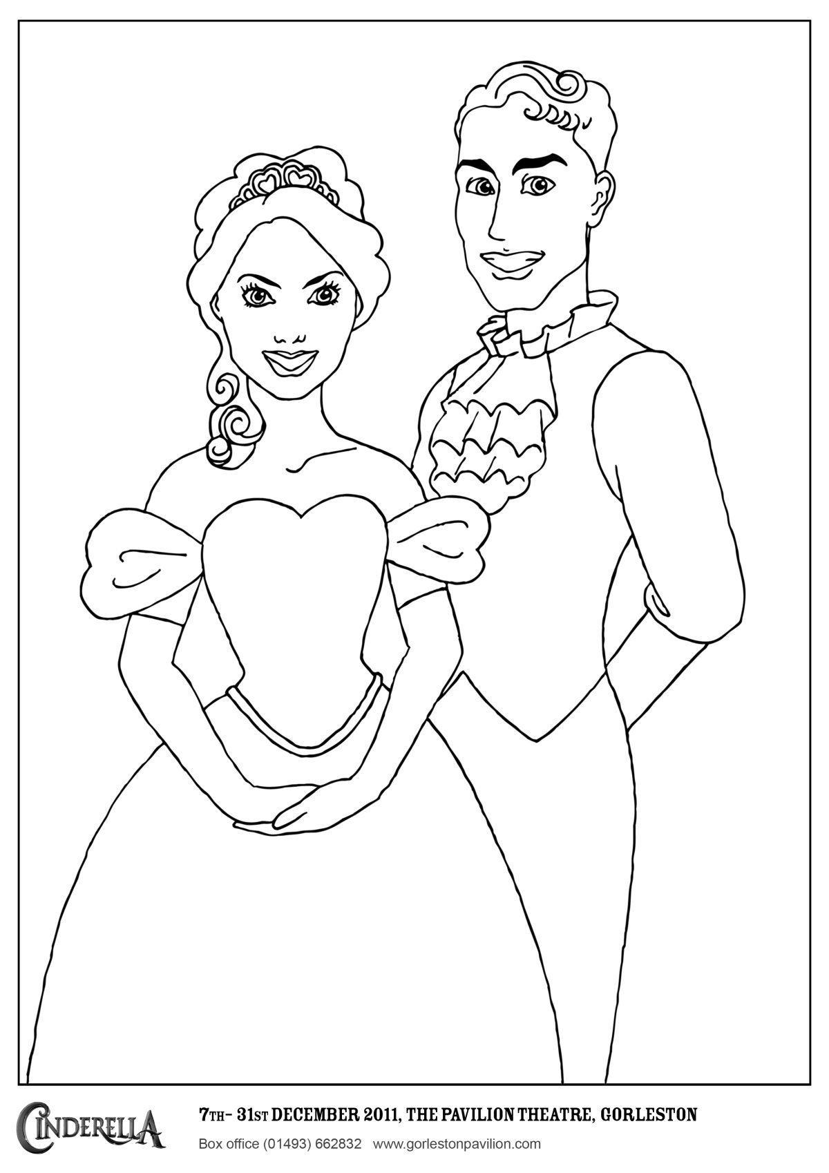 Девушка и мужчина на балу раскраска