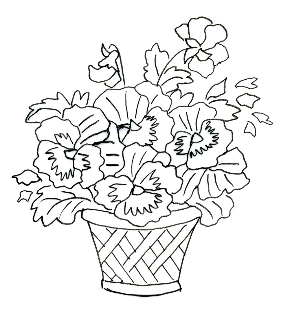 Букет раскраска