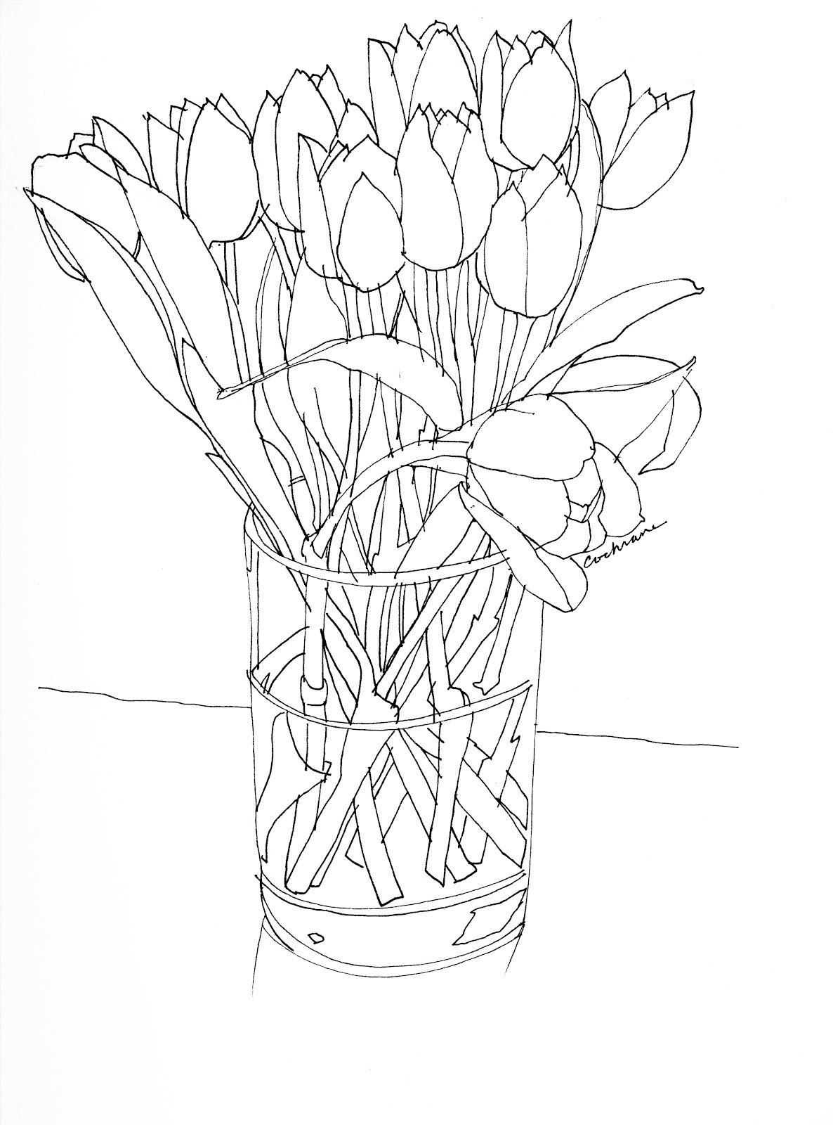 Раскраска букет цветов на день рождения