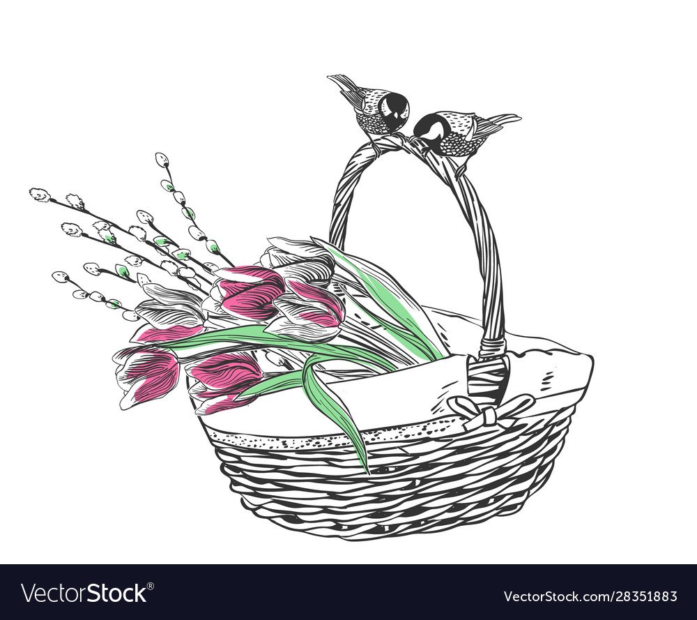 Тюльпаны в вазе маркерами