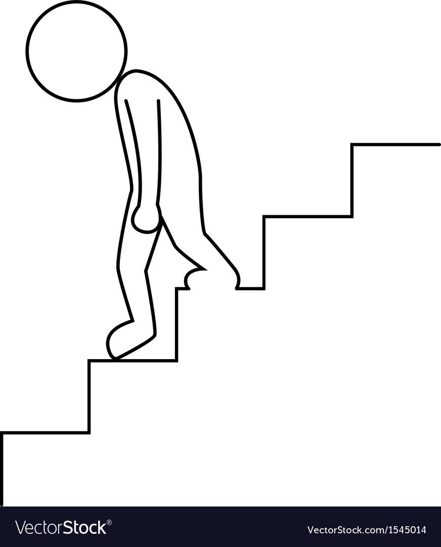 Человечек спускается вниз